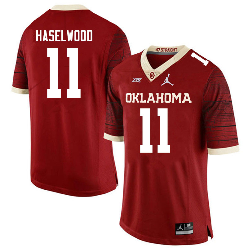 Men #11 Jadon Haselwood Oklahoma Sooners Jordan Brand Limited College Football Jerseys Sale-Crimson
